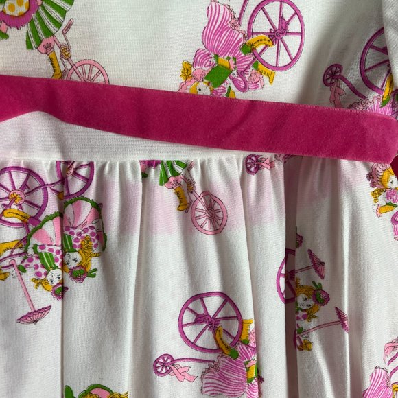 NWT Vintage Isaacson Carrio Girls Size 2T Sleepwear Set Gown & Robe Girl Bicycle - Picture 6 of 11